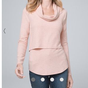 White House Black Market 2 pieces set Layered Cozy Cowl Neck Knit Ottoman Tunic